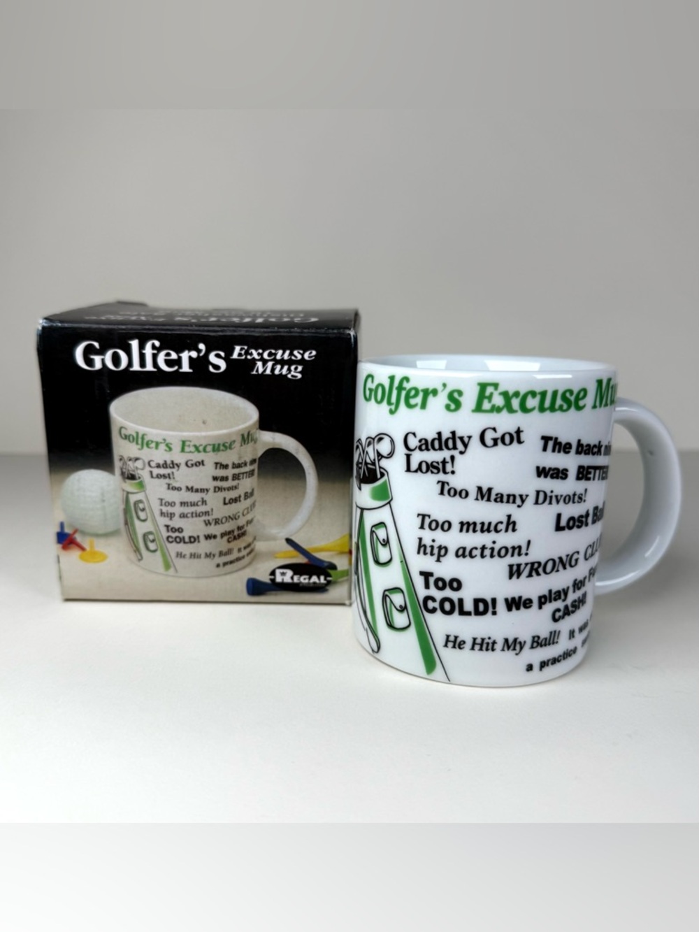 Funny Golfers Excuses 10 oz  Mug by Regal Dishwasher Safe 3.5” Tall New In Box